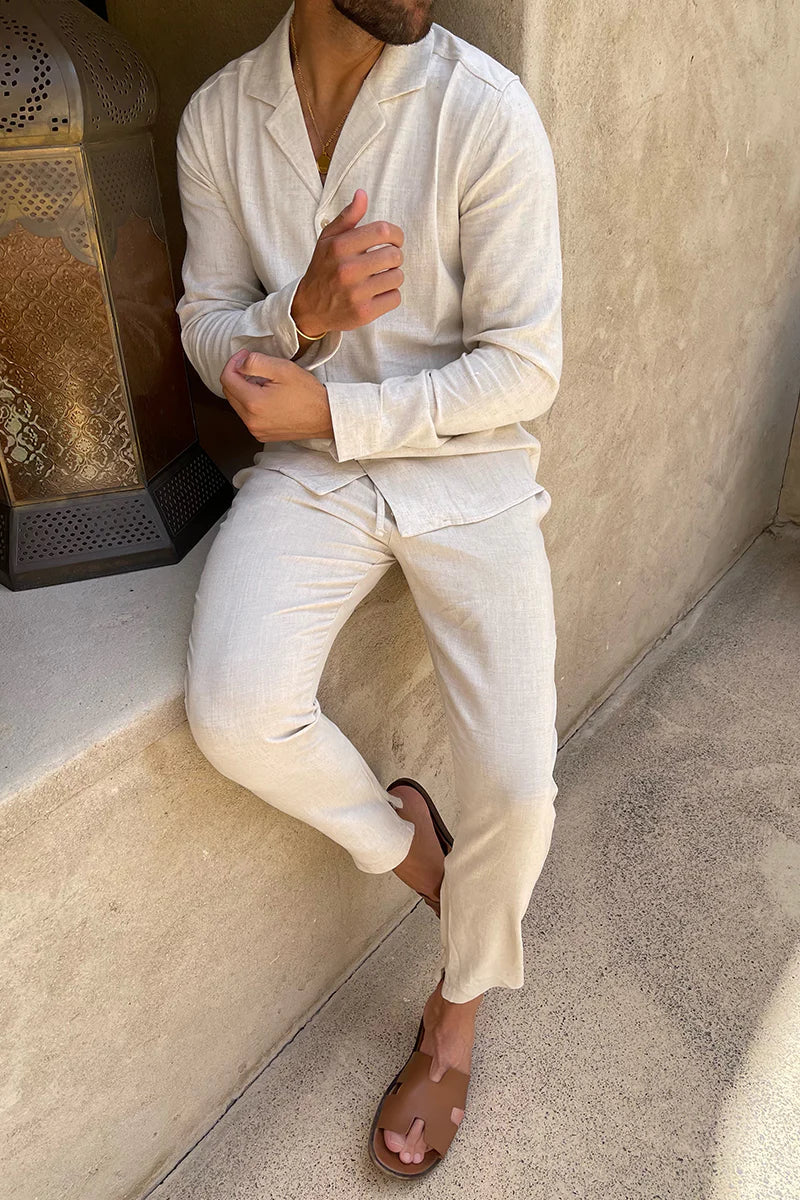 Ensemble en lin homme élégant – Projet Paris – Confort absolu pour toutes les occasions