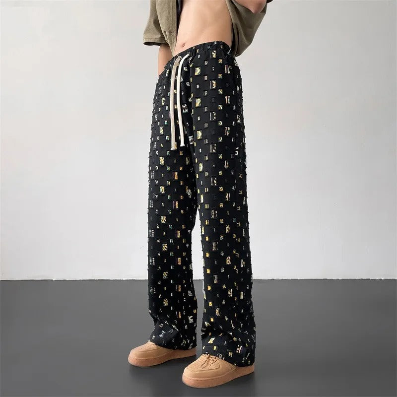 Pantalon à carreaux coupe droite - Projet Paris - Élégance décontractée - Tissu confortable