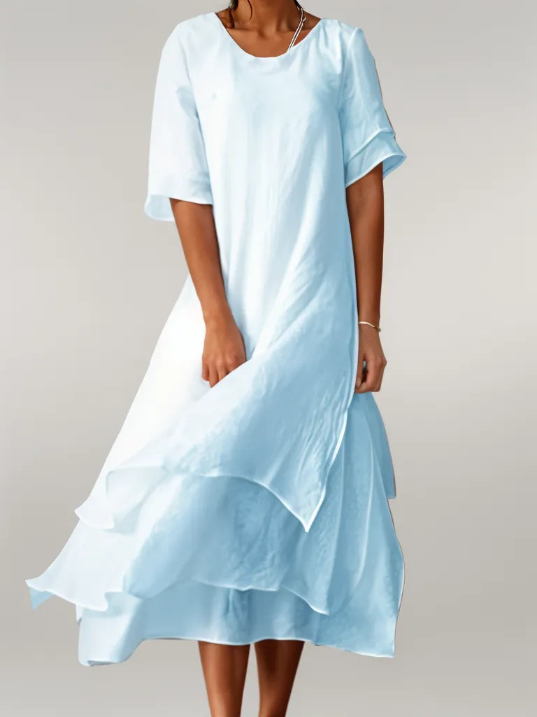 Robe Asymétrique à Col V – Projet Paris – Coupe moderne – Élégance unique