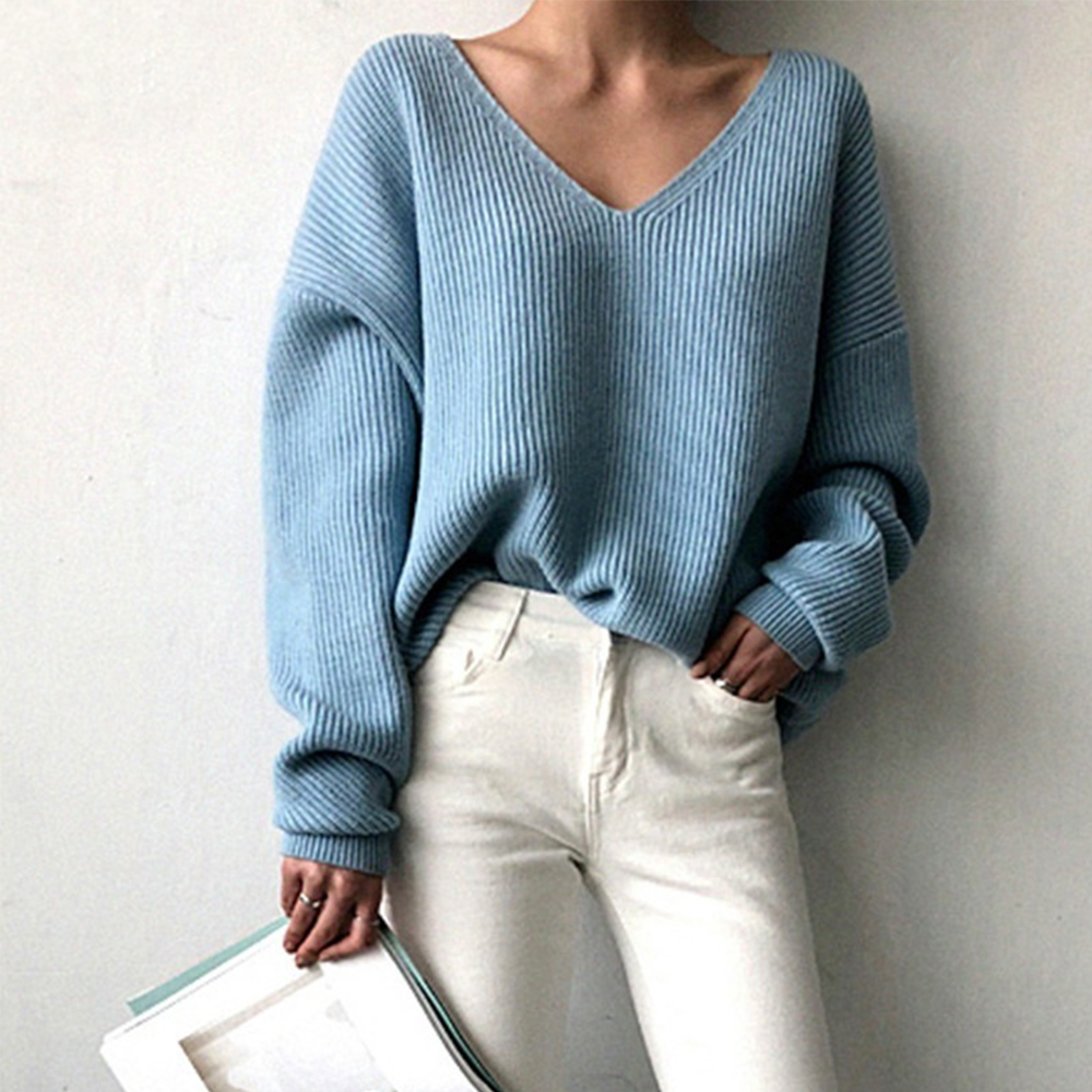 Pull confortable à col en V - Confort et Élégance - Projet Paris - Parfait pour un look décontracté