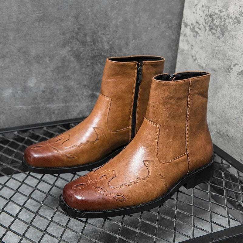 Bottes cowboy classiques pour hommes - Élégance intemporelle - Projet Paris - Confort et qualité